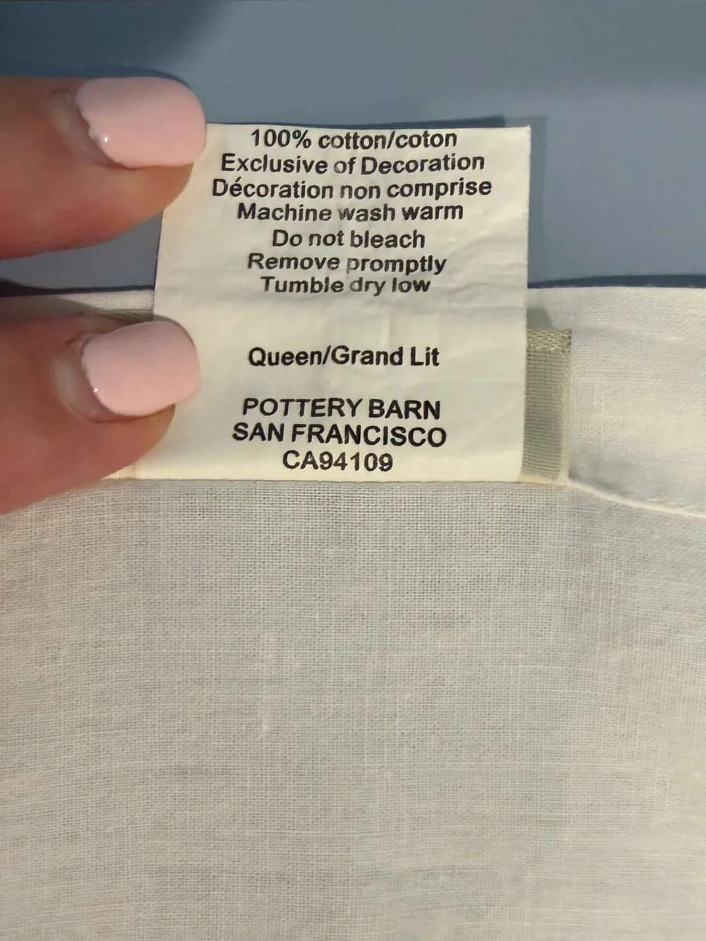 Pottery Barn Floral Embroidered Bed Skirt Queen EUC